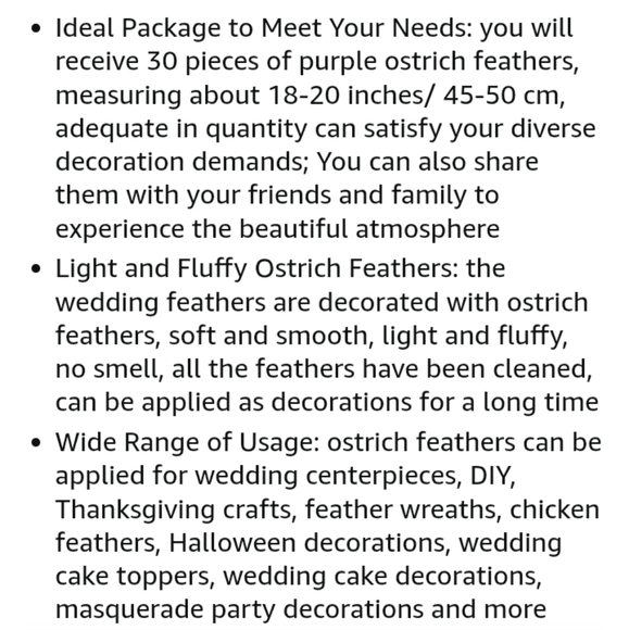 NATURAL OSTRICH FEATHERS 18-20 INCHES - 30 Pcs 💜 - Picture 4 of 14